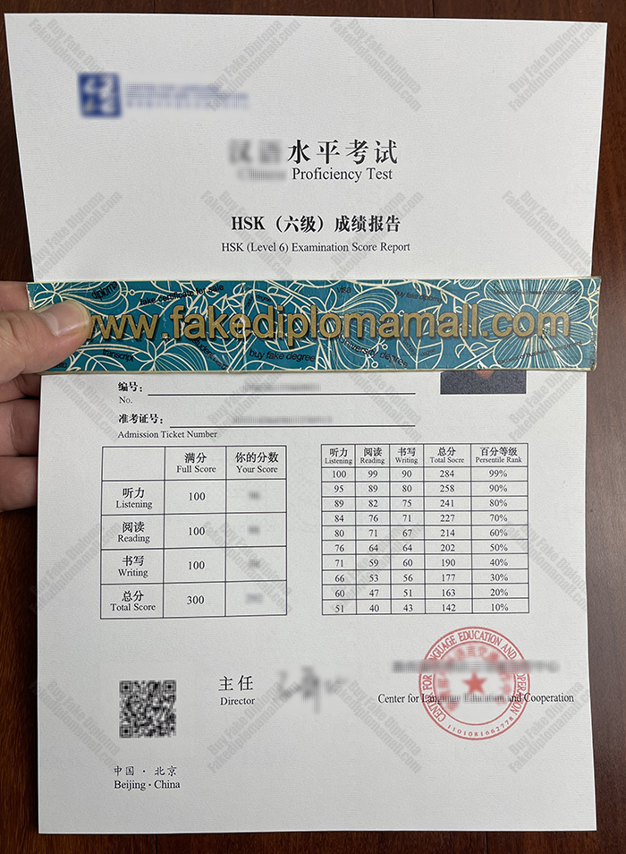 HSK Levle 6 Fake Certificate Foreigners How to Get the HSK Certificate, Score Report?