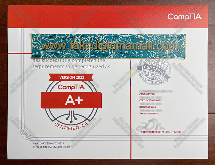 CompTIA A Fake Certificate Quickly get the CompTIA A+ Certificate in Illinois