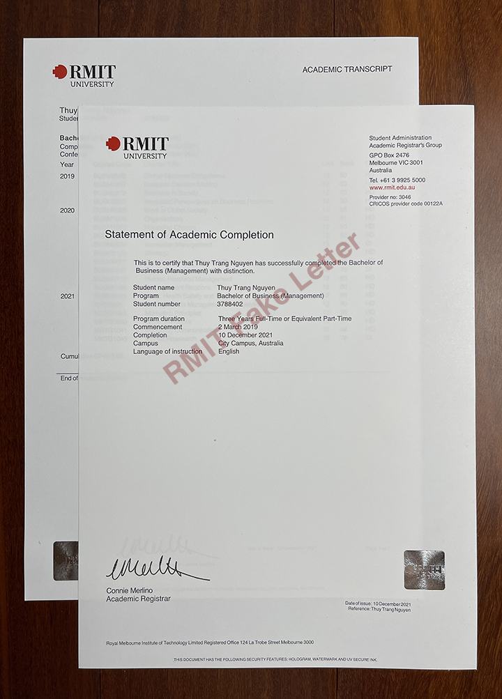 RMIT University Statement of Academic Completion How to get the RMIT University Fake Completion Letter?