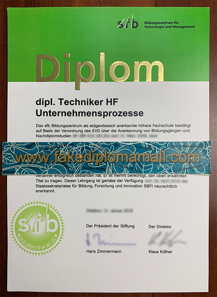 SFB Bildungszentrum Fake Diploma Das SFB Bildungszentrum Fake Diploma, SFB Techniker Zertifikate