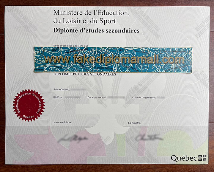 Quebec High School Fake Diploma How does the Québec de Diplôme détudes secondaires look like?