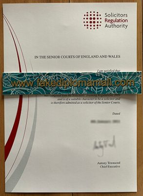 Solicitors Regulation Authority Fake Certificate 293x400 Samples