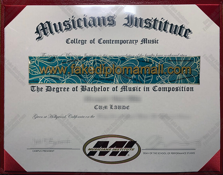 Musicians Institute Fake Diploma Buy the MI College of Contemporary Music Fake Diploma in Los Angeles