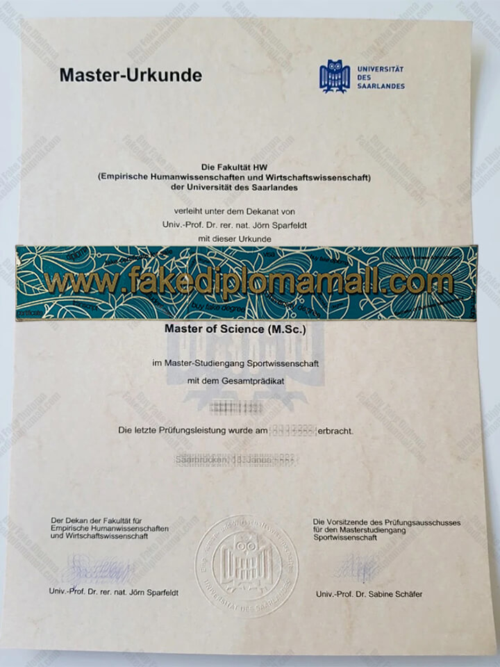 Universität Des Saarlandes Fake Diploma, Universität Des Saarlandes Degree