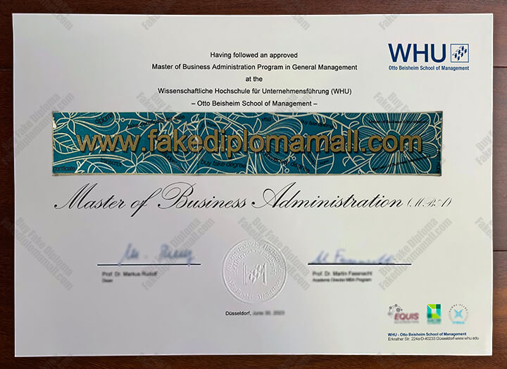 WHU Otto Beisheim School of Management Fake Diploma Buy WHU – Otto Beisheim School of Management MBA Degree Certificate